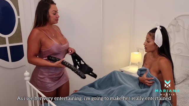 My Stepmom's Sister Catches Me and Uses a Huge Dildo on Me - La Paisita Oficial & Mariana